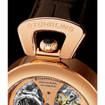 Stuhrling 3919 3 Emperor’s Grandeur Automatic Skeleton Dual Time Mens Watch