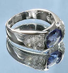 Wholesale Lot 4 Pc Classic Sterling Silver Blue Tanzanite CZ Size 8 Rings