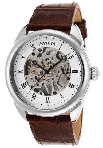 Invicta 17185 42mm Specialty Mechanical Analog Skeleton Dial Brown Leather Watch