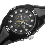 Joshua & Sons JS61GY Chronograph Silicone Strap Yellow Accented Grey Mens Watch