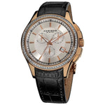 Akribos AK615RG Chronograph Step-Dial Genuine Leather Strap Mens Watch