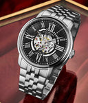 Stuhrling  4031 2 Atrium Automatic Skeleton Bracelet Mens Watch