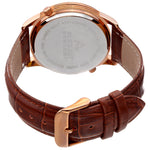 August Steiner AS8010RGBR Dual Time Brown Leather Strap Mens Watch