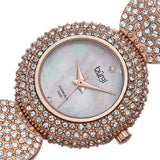 Burgi BUR109RG Swiss Quartz Diamond Markers Crystal Accent Rosetone Womens Watch