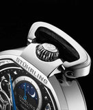Stuhrling 889 01 Modena Legacy Automatic Dual Time Skeleton AM/PM Mens Watch