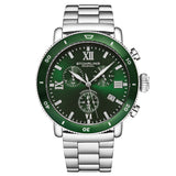 Stuhrling 4040 4 DualMode Quartz Chronograph Date Green Dial Mens Watch