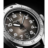Stuhrling 3989 3 Monaco Quartz Date Black Leather Strap Mens Watch