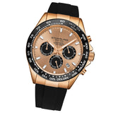 Stuhrling 4042 3 Aquamaster Quartz Chronograph Rubber Strap Mens Watch