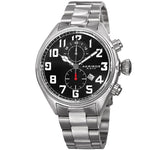 Akribos XXIV AK853SSB Chronograph Date Black Dial Stainless Steel Mens Watch