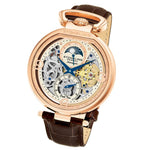 Stuhrling 889 03 Modena Legacy Automatic Dual Time Skeleton AM/PM Mens Watch