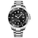 Stuhrling 4048 1 Automatic Depthmaster Diver Date Black Mens Watch