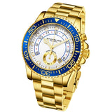 Stuhrling 3966 4  Aquadiver Quartz Chronograph Date Blue Mens Watch