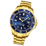 Stuhrling 3950 8 Aquadiver Date Stainless Steel Blue Dial Mens Watch