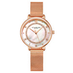 Stuhrling 3993 4 Mother of Pearl Crystal Accented Stainless Steel Womens Watch