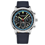 Stuhrling 3986L 2 Muscle Movement Quartz Chronograph Blue Leather Mens Watch