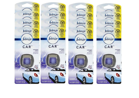 Febreze Car Air Freshener Vent Clips Midnight Storm 2ml Each (Pack of 16)