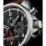Stuhrling Original 929 02 Chronograph Date Quartz Brown Leather Mens Watch