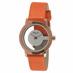 Kenneth Cole KC2813 Transparent Dial Orange Leather Strap Womens Watch