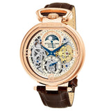 Stuhrling 889 03 Modena Legacy Automatic Dual Time Skeleton AM/PM Mens Watch
