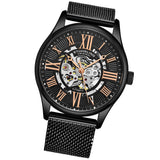 Stuhrling Original 3942M 3 Automatic Skeleton Stainless Steel Mesh Bracelet Mens Watch