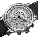 August Steiner AS8085SS Chronograph Tachymeter GMT Date Silvertone Mens Watch