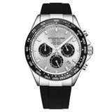 Stuhrling 4042 1 Aquamaster Quartz Chronograph Rubber Strap Mens Watch