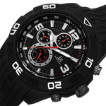 Joshua & Sons JS92BK Chronograph Tachymeter Red Accented Black Mens Watch