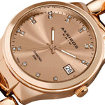 Akribos XXIV AK608RG Swiss Genuine Diamond Twist Chain Bracelet Womens Watch