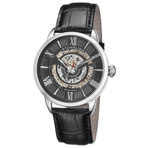 Stuhrling 696 02 Delphi Legacy Automatic Self-Wind Skeleton Date Mens Watch