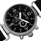 August Steiner AS8131SSB Swiss Quartz Day Date GMT Silvertone Black Mens Watch