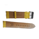 Brizo 22mm Yellow Crocodile Style Genuine Leather Silver-tone Stainless Steel Buckle Strap
