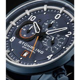 Stuhrling Original 929 03 Chronograph Date Quartz Blue Leather Mens Watch