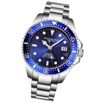 Stuhrling 4048 3 Automatic Depthmaster Diver Date Blue Mens Watch