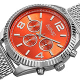 August Steiner AS8196OR Day Date GMT Mesh Bracelet Stainless Steel Mens Watch