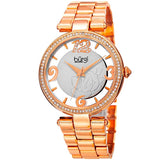 Burgi BUR148RG Quartz Crystal Accented Goldtone Bracelet Womens Watch