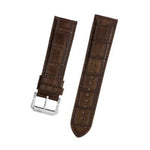 Stuhrling Genuine Leather Strap 22mm Brown Crocodile with Silver Tone Buckle