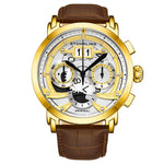 Stuhrling 926 03 Monaco Andover Chronograph Date Brown Leather Mens Watch