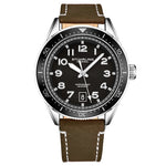 Stuhrling 3989 2 Monaco Quartz Date Brown Leather Strap Mens Watch