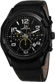 Joshua & Sons JS69YL Chronograph Date GMT Yellow Accented Black Mens Watch