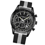 Stuhrling 3975 3 Preston Monaco Quartz Chronograph Date Black Mens Watch