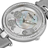 Akribos XXIV AK434SL Austrian Crystal Bezel Dial Diamond Markers Womens Watch