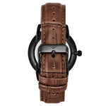 Stuhrling 3997 5 Quartz Date Brown Embossed Leather Strap Mens Watch