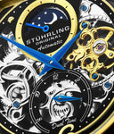 Stuhrling 889 02 Modena Legacy Automatic Dual Time Skeleton AM/PM Mens Watch