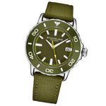 Stuhrling Original 4041 2 Explorer Quartz Date Green Nylon Strap Mens Watch