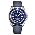 Stuhrling Original 4027 2 Quartz Blue Leather Date Mens Watch