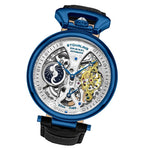 Stuhrling 3920 3  Legacy Automatic Skeleton Dual Time Black Leather Mens Watch