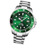 Stuhrling 4048 2 Automatic Depthmaster Diver Date Green Mens Watch