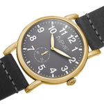 August Steiner AS8110YG Swiss Quartz Grey Leather Strap Goldtone Womens Watch