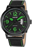 August Steiner AS8012GN Swiss Quartz Date Green Accented Black Mens Watch