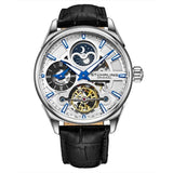 Stuhrling 3918 1 Legacy Automatic Skeleton Dual Time AM/PM Leather Mens Watch